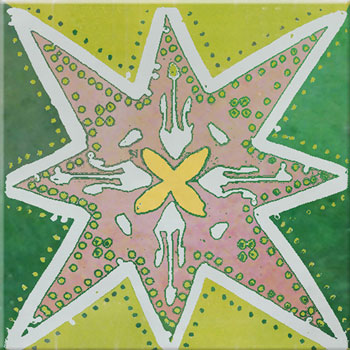 Mosaic House Moroccan tile Joie 18-21-30-10-5 Yellow Pink Celadon Green Green Lime Green  hand painted handpainted 